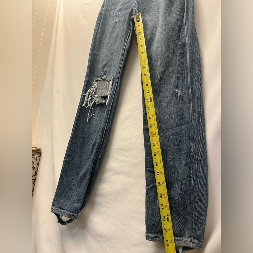 HIDDEN Distressed Flattering High Waist Ankle Straight Leg Faded Wash Jeans 24 - Picture 12 of 12